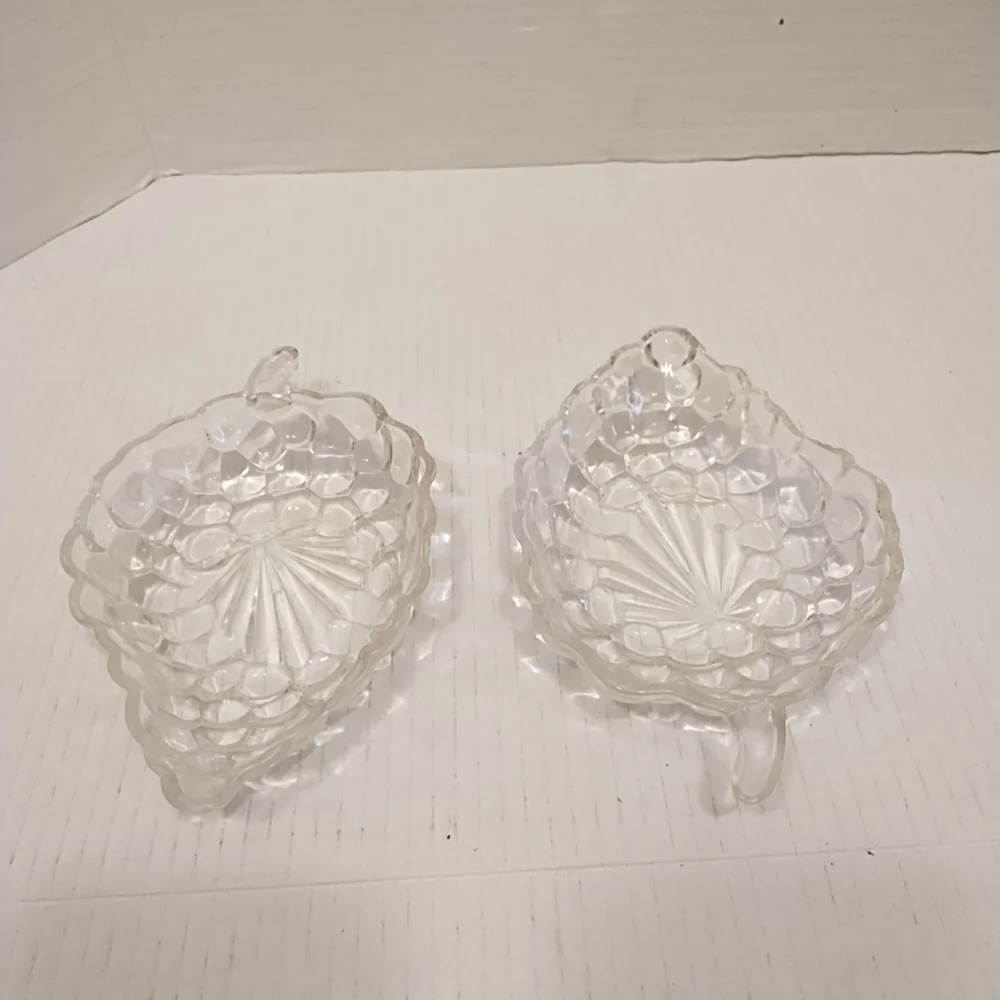 Grape‎ Cluster Shape Candy Dishes Set Of Two Cut Glass Crystal 7